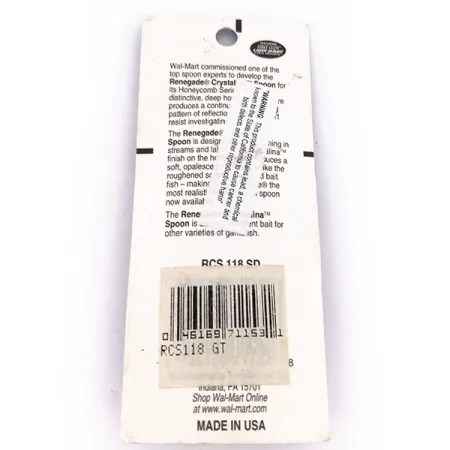 Renegade Crystalina Spoon Skeddrag, Orange/Svart, 7g, #12356