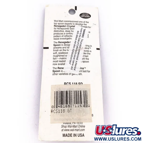 Renegade Crystalina Spoon Skeddrag, Orange/Svart, 7g, Bikaka, #10039