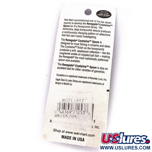 Renegade Crystalina Spoon Skeddrag, Grön-Guld-Orange, 11g, Bikaka, #10040