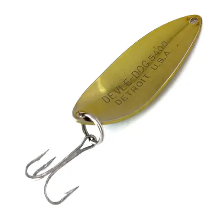 Dardevle Devle Dog 5400 Skeddrag, Guld / Grön, 14g, Devil Logo, #10054