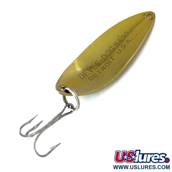 Dardevle Devle Dog 5400 Skeddrag, Guld / Grön, 14g, Devil Logo, #10054