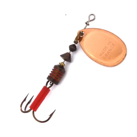 Mepps Aglia 2 Spinnare, Koppar, 4.5g, röd slang på kroken, #10082