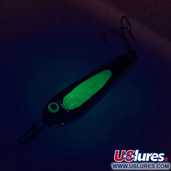 Bass Pro Shops Jigging Spoon, Nickel / Grön, 25g, Hamrad, #10113