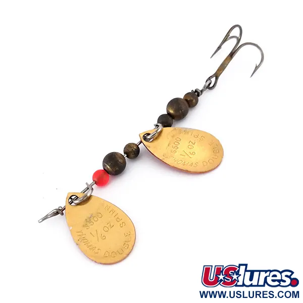 Thomas Double Spinn Spinnare, Guld / Röd, 5g, Dubbel sked, #10133