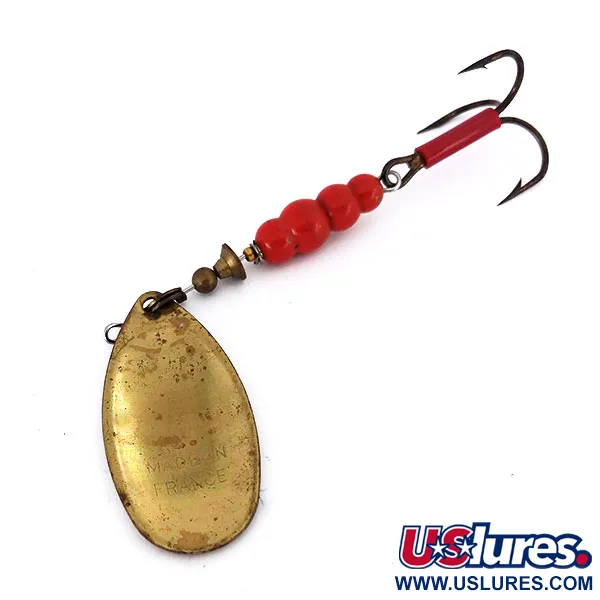 Mepps Aglia 5 Spinnare, Röd / Vit / Mässing, 14g, #10136