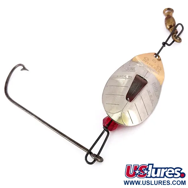 Pflueger June Bug Spinnare, Nickel/Röd, 5.5g, Offset-sked, #10137