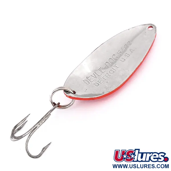 Dardevle Devle Dog 5400 Skeddrag, Fluo-Röd/Nickel, 14g, Glow, #10211