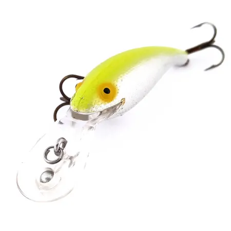 Cotton Cordell Wally Diver Wobbler, Silver/Chartreuse, 7g, Glow, #10217