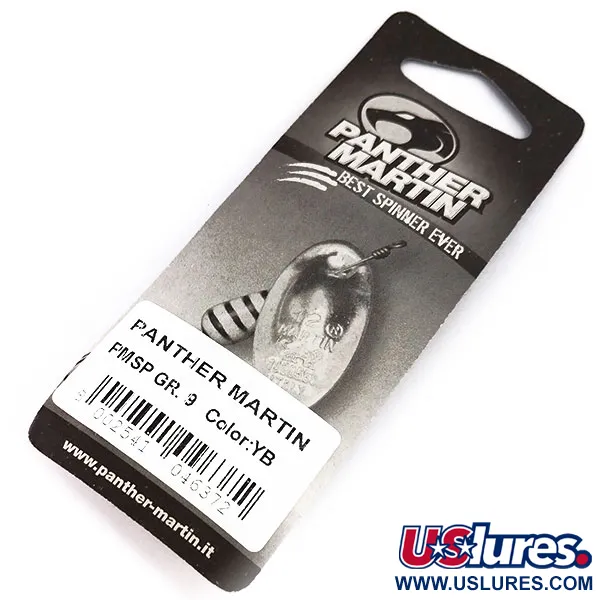 Panther Martin 9 Spinnare, Gul/Svart, 11g, Genomgående Axel, #10246