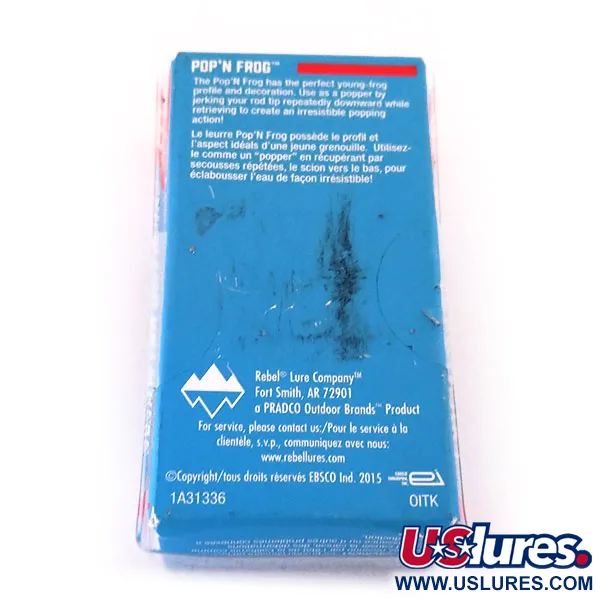 Rebel Pop'N Frog Popper, Grön Groda, 7g, Skålad Mun, #10286