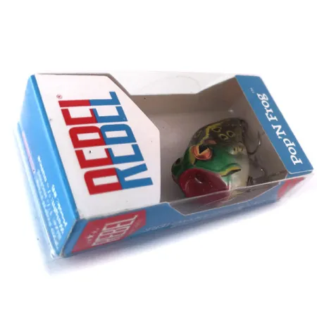 Rebel Pop'N Frog Popper, Grön Groda, 7g, Skålad Mun, #10286