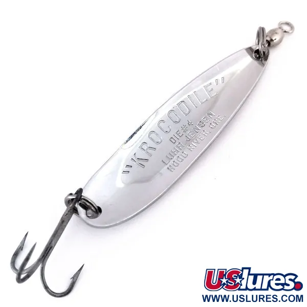 Luhr Jensen Krocodile Die #4 Skeddrag, Nickel / Blå, 19g, USA, #10296