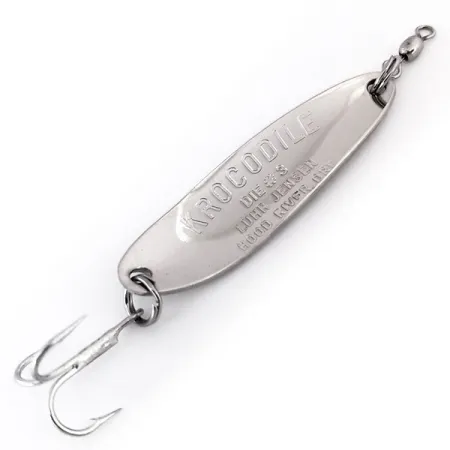 Luhr Jensen Krocodile Die #3 Skeddrag, Nickel/Grön, 10g, Sjunkande, #10297