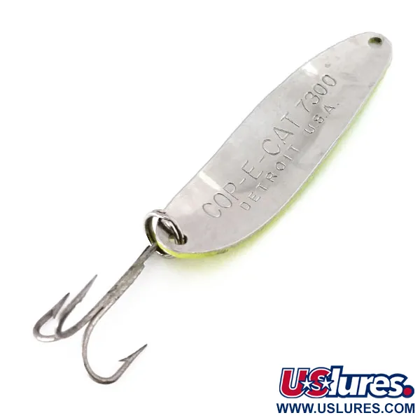 Dardevle Cop-E-Cat 7300 UV Skeddrag, Gul/Grön/Nickel, 10g, UV, #10360