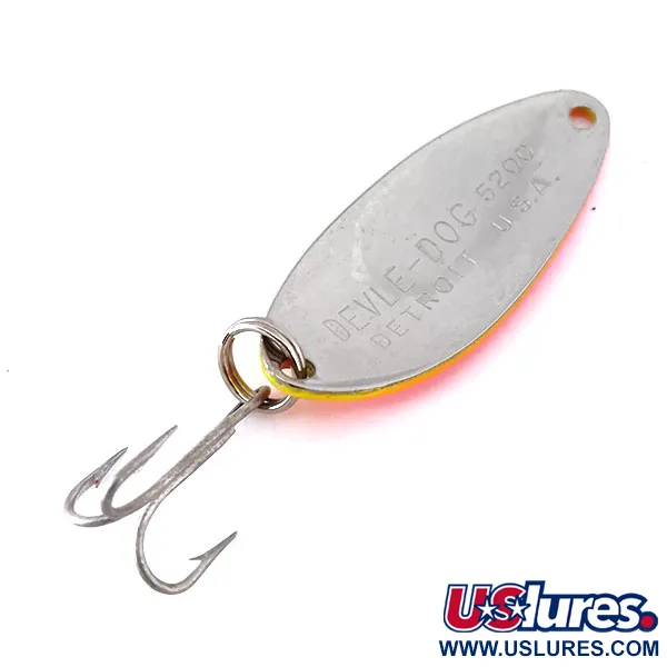 Dardevle Devle Dog 5200 UV Skeddrag, Gul/Orange/Nickel, 7g, UV, #10450