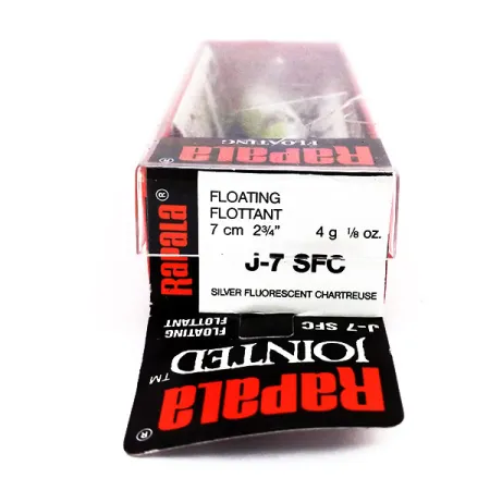 Rapala Jointed J7 Wobbler, SFC Chartreuse, 4g, Flytande, #10598