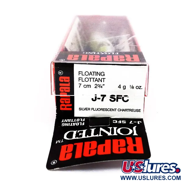 Rapala Jointed J7 Wobbler, SFC Chartreuse, 4g, Flytande, #10598