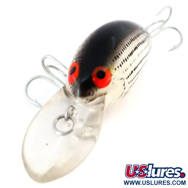 Bomber model B 4A Crankbait, Silver/Svart, 7g, Flytande, #10605