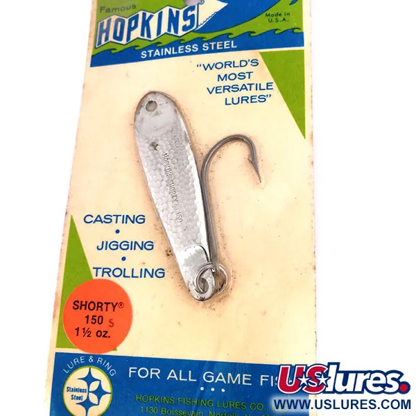 Hopkins shorty 150 Jig Lure, Hamrad nickel, 42g, Enkelkrok, #10617