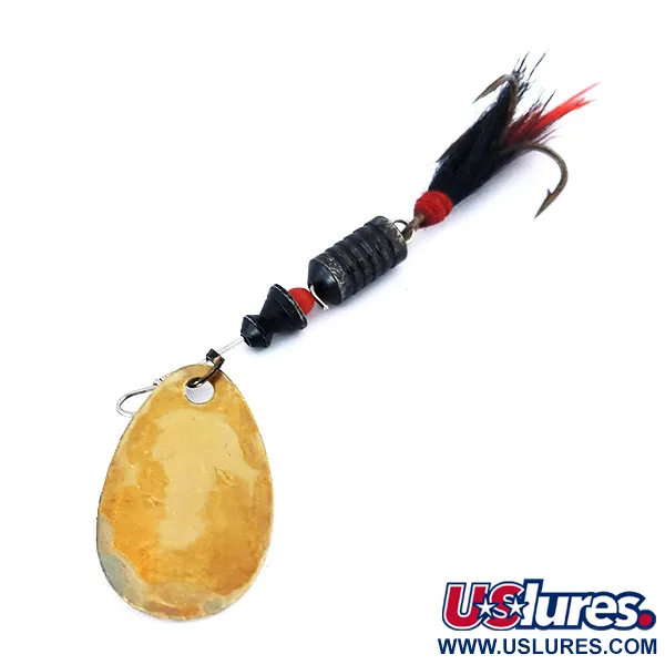 South Bend 3 Spinnare, Mässing, 7g, Fjäderklädd trekrok, #10636