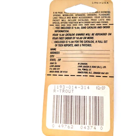 Luhr Jensen Hus-lure Skeddrag, Regnbåge, 7g, Vintage, #10637