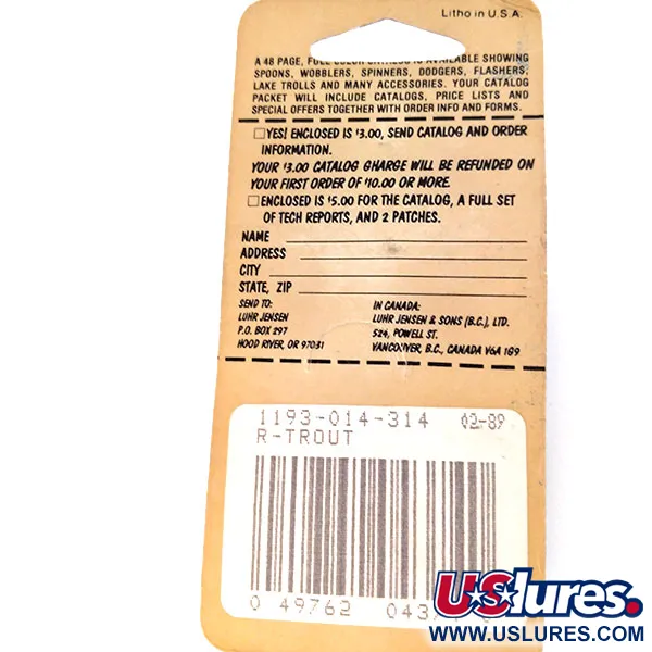 Luhr Jensen Hus-lure Skeddrag, Regnbåge, 7g, Vintage, #10637