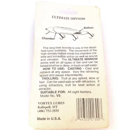 Vortex Lures Ultimate Minnow Wobbler, Fire Tiger, 12cm, Ballast, #10666