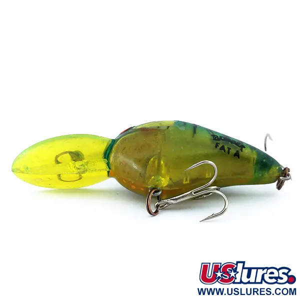 Bomber Fat A Crankbait, Grön Gul, 18g, Svävande, #10903