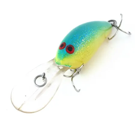 Norman DD 14 Crankbait, Gul/Grön/Glitter, 16g, Rasselkammare, #10920