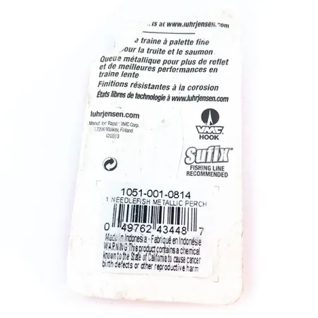 Luhr Jensen Needlefish 1 Skeddrag, Fire Tiger, 2g, Flipper, #1051-001-0814