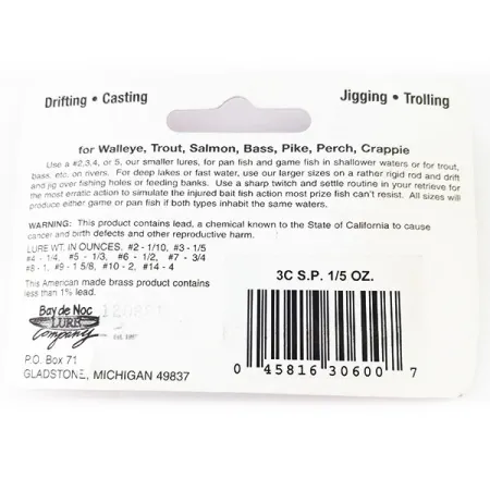 Bay de Noc Swedish pimple 3 Pirk, Koppar, 5.7g, Lockblad, #11112