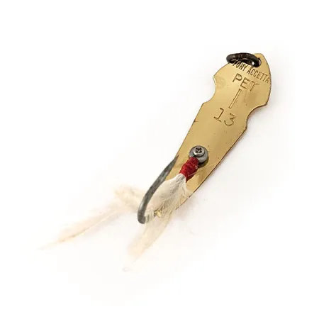 Tony Accetta Pet Spoon 13 Skeddrag, Guld, 5g, Fjäderkrok, #11126