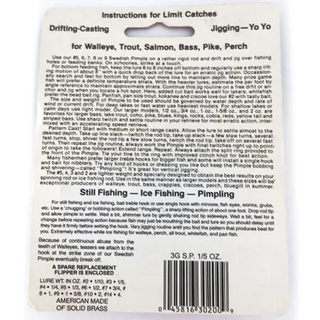 Bay de Noc Swedish Pimple 3G Pirk, Koppar, 6g, Vertikalfiske, #11144