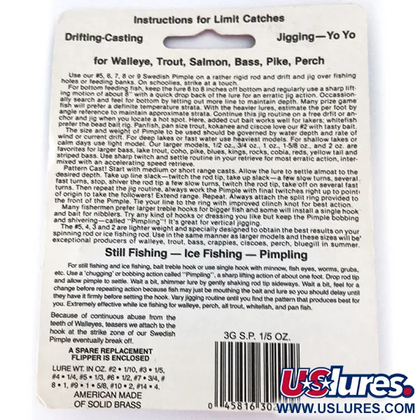 Bay de Noc Swedish Pimple 3G Pirk, Koppar, 6g, Vertikalfiske, #11144