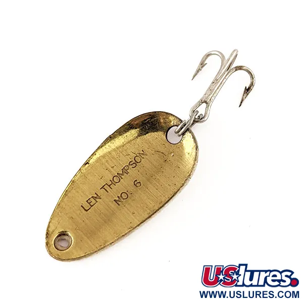 Len Thompson #6 Skeddrag, Röd / Vit / Mässing, 3.5g, Klassiker, #11190