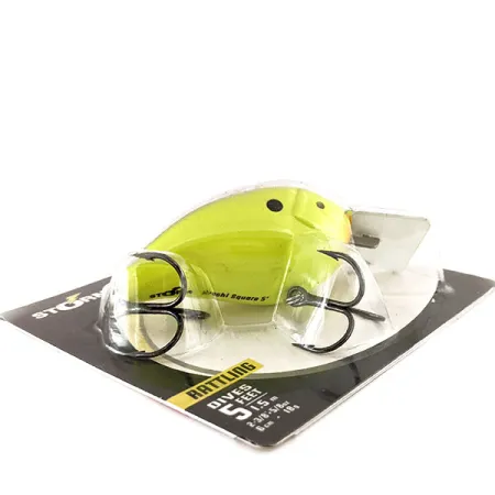 Storm Arashi Rattling Square 5 Wobbler, Black Chartreuse Shad, 18g, #11335