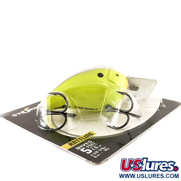 Storm Arashi Rattling Square 5 Wobbler, Black Chartreuse Shad, 18g, #11335