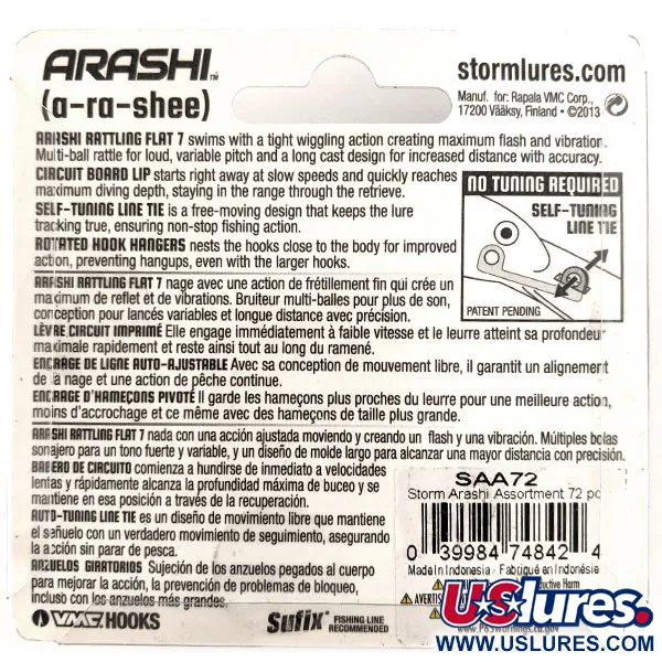 Storm Arashi Rattling Flat 7 Crankbait, Blå/Silver, 12g, #11347