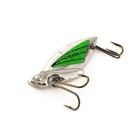 Reef Runner Cicada Vibrationsbete, Nickel/Grön, 6g, Glow Wing, #11430