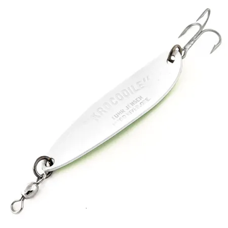 Luhr Jensen Krocodile Die #5 Glow Skeddrag, Vit/Grön, 23g, Glow, #11449