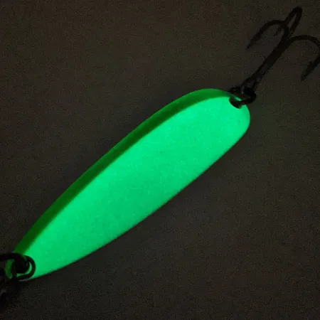 Luhr Jensen Krocodile Die #5 Glow Skeddrag, Vit/Grön, 23g, Glow, #11449