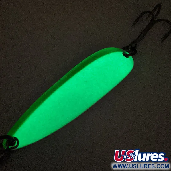 Luhr Jensen Krocodile Die #5 Glow Skeddrag, Vit/Grön, 23g, Glow, #11449