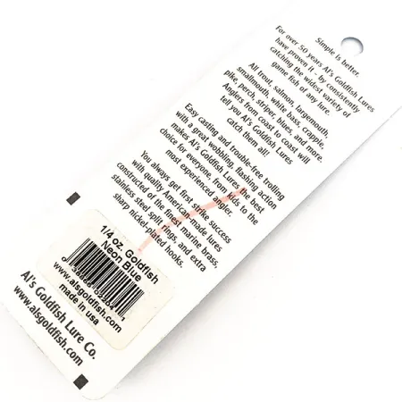 Al's gold fish Skeddrag, Nickel / Blå, 7g, Mässingskropp, #11524