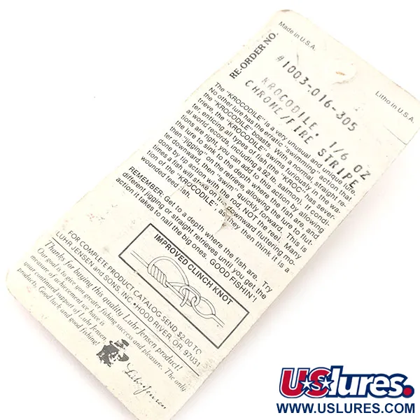 Luhr Jensen Krocodile Skeddrag, Nickel/Röd, 4,7g, Fire Stripe, #1003