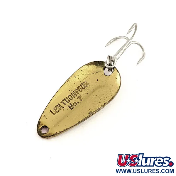 Len Thompson #7 Skeddrag, Vit / Röd / Mässing, 5g, Vaggande Gång, #11642