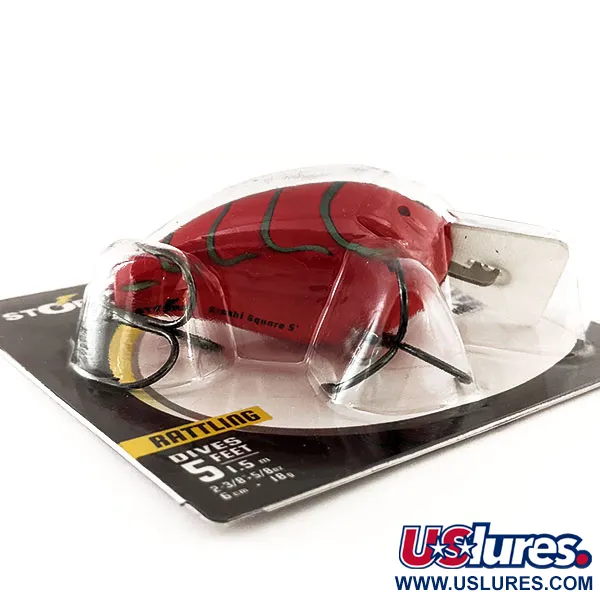 Storm Arashi Rattling Square 5 Crankbait, Red Craw, 18g, flytande, #11672