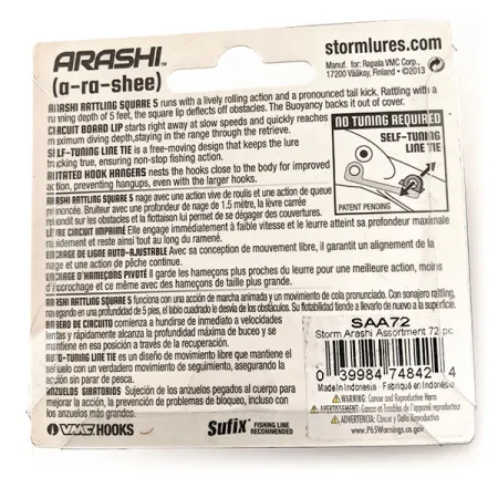 Storm Arashi Rattling Square 5 Crankbait, Red Craw, 18g, flytande, #11672