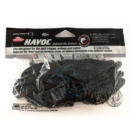 Berkley Havoc Craw Fatty Jigg, Black Blue Fleck, 10cm, #11699