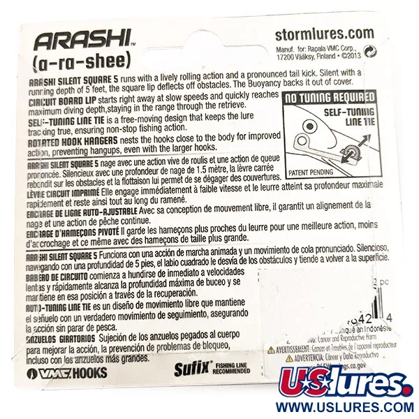 Storm Arashi Silent Square 5 Wobbler, Blue Silver Shad, 18g, #11707