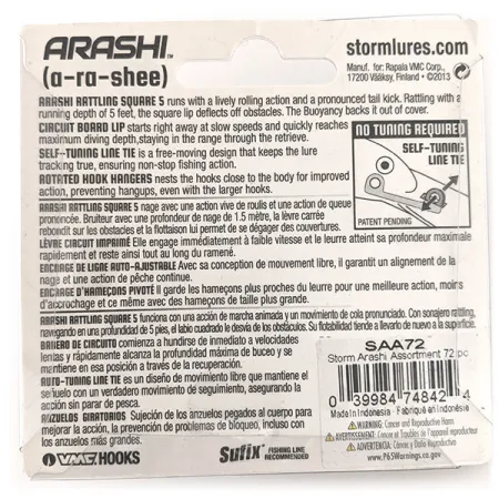 Storm Arashi Rattling Square 5 Wobbler, Rusty Craw, 18g, #11709